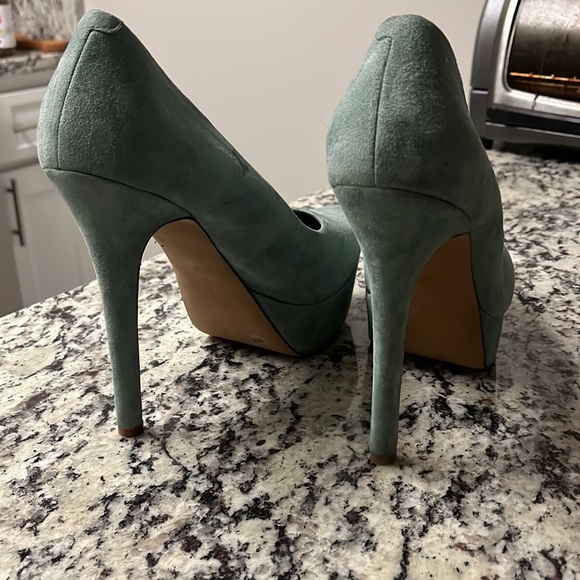 Blue suede Platform Heels - Picture 2 of 3